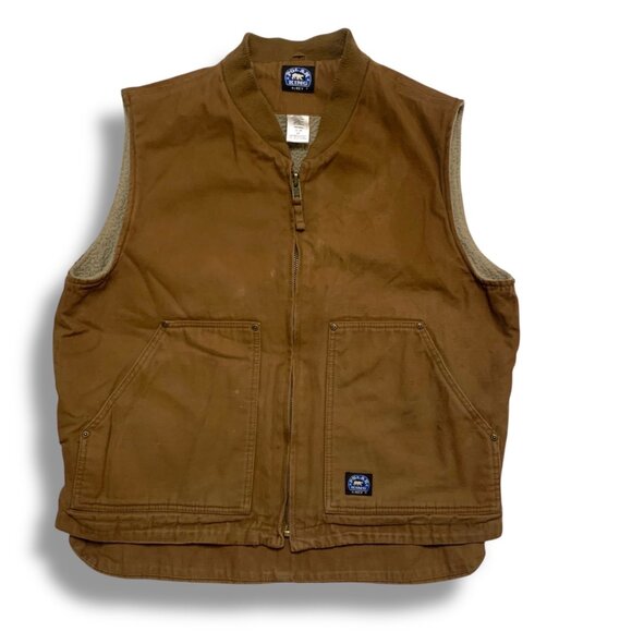 Polar King by Key Mens Work Vest Brown Sherpa Lined Sz L Oilfield Stained Oily - Picture 3 of 10